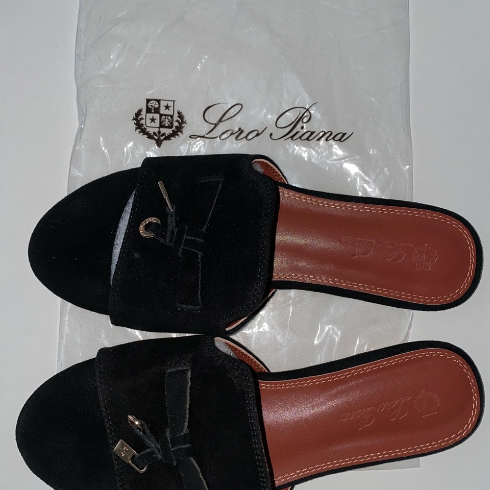 Black Suede Slip-On Women’s Slides